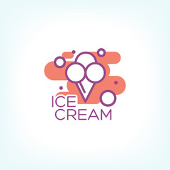Colorful ice cream vector logo design concept