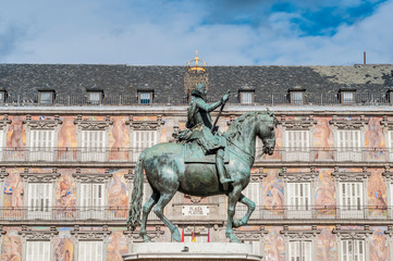 Philip III on the Plaza Mayor in Madrid, Spain.