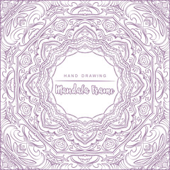 Vector mandala for coloring with floral decorative elements. Pat