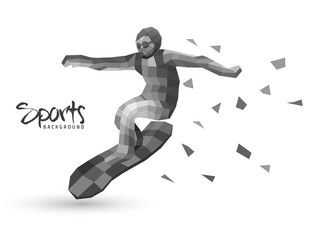 Sports Background with Surfer.