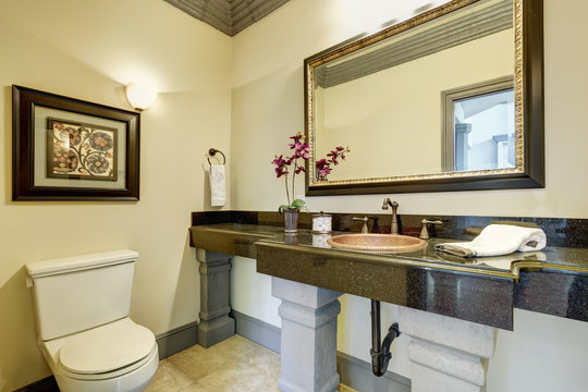 Elegant bathroom interior in luxury house
