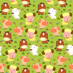 Animals seamless pattern