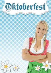 Plakat, Flyer oder Poster für Oktoberfest mit Textfreiraum als Template oder Druckvorlage