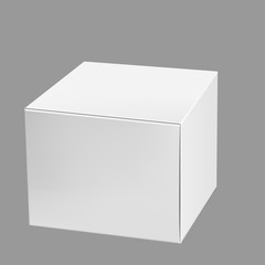 белая коробка на сером фоне.контейнер 