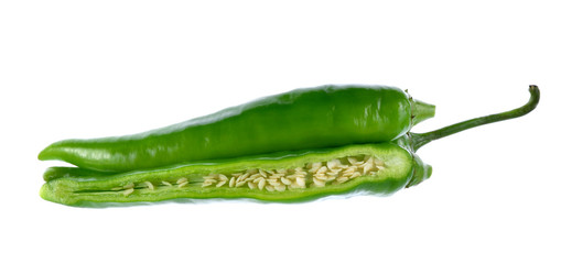 green chilli isolated on white background