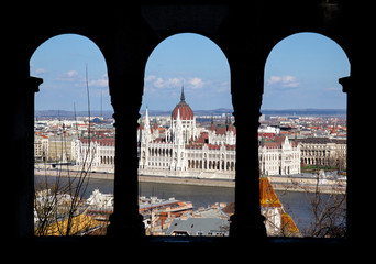 view on the Parliament in Budapest from Fisherman's Bastion