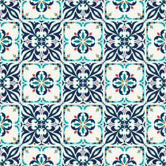 Vector seamless texture. Beautiful colored pattern for design and fashion with decorative elements - 119133635
