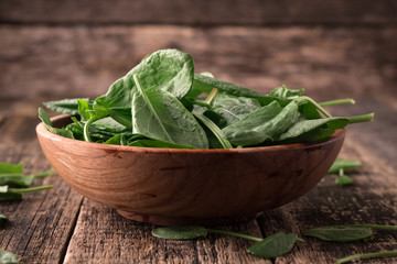 Fresh organic sorrel on table. healthy food