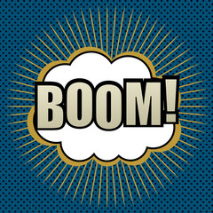 Pop-art comic bubble boom text