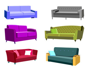 set of beautiful sofas