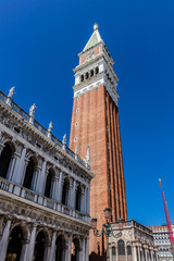Fototapeta na wymiar St Mark's Campanile - bell tower of St Mark Basilica. Venice.