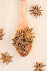 Star anise on the spoon