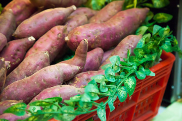 Sweet Japanese potatoes; healthy organic food 