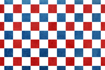 Vintage watercolor dark blue and dark red square pattern.