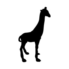 Fototapeta premium Black giraffe silhouette