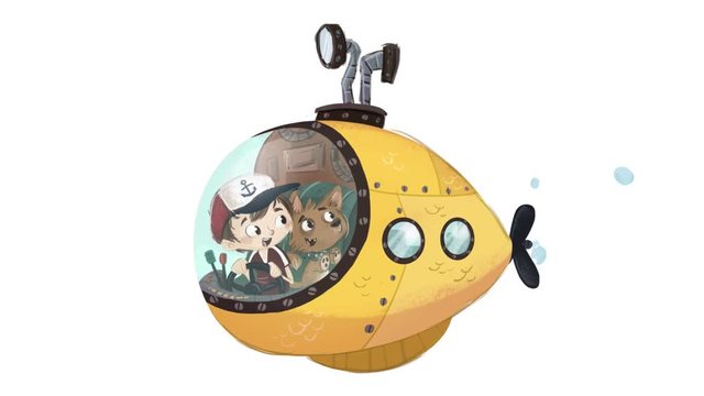 Submarino infantil animado