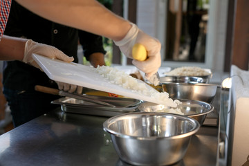 culinary workshop. paella cooking
