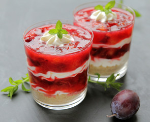Dessert glass of prune