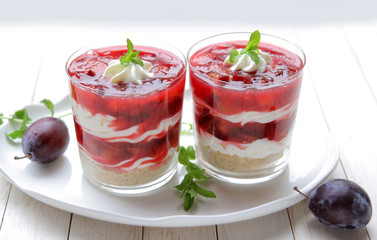 Dessert glass of prune