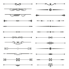 Vector set of calligraphic design elements and page decor
 - obrazy, fototapety, plakaty