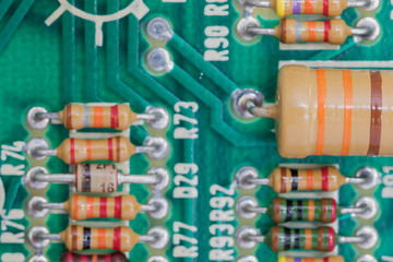 Condensers and Resistor assembly on the circuit board