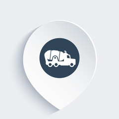 concrete mixer truck icon on mark