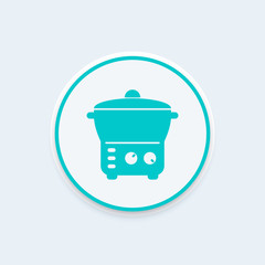 electric cooker icon, steamer, crock-pot
