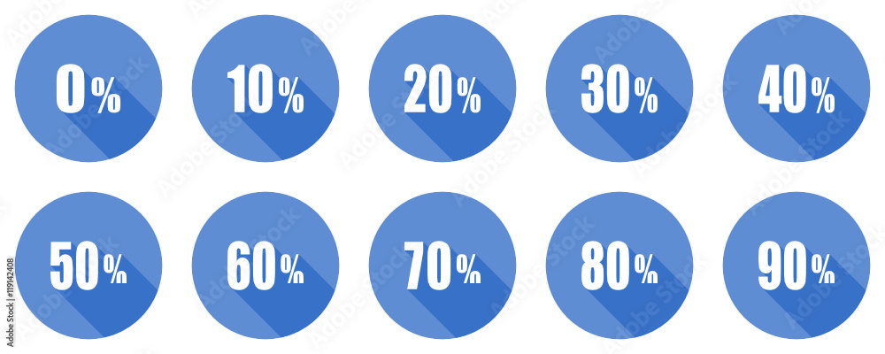 Poster flat design percentage vector icon set