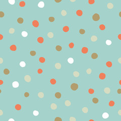 Seamless vector decorative background with polka dots. Print. Cloth design, wallpaper.