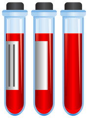 Blood test tube. Vector illustration.