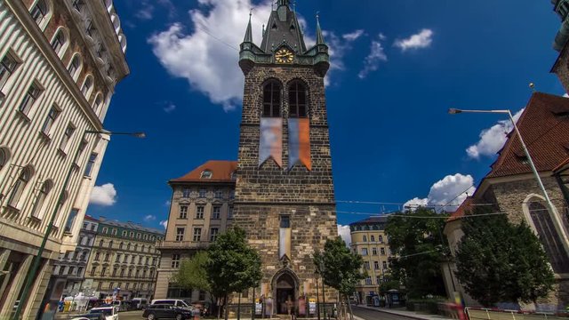 Jindrisska Tower timelapse hyperlapse - the highest belfry in Prague.