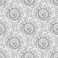 Vector Seamless Monochrome Floral Pattern