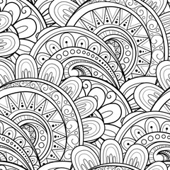 Vector Seamless Monochrome Floral Pattern