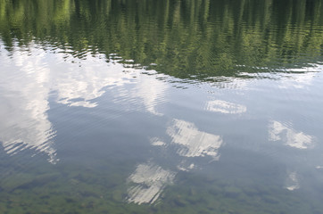 clean and clear water of a mountain lake

