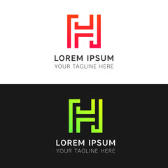 Abstract company H letter sign vector icon logo design