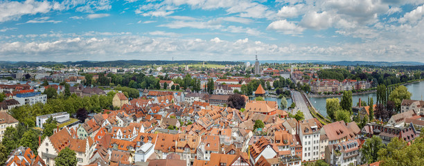 Naklejka na ściany i meble Beautiful panoramic view of the city Konstanz.Germany.