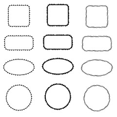 Doodle ink frames - vector