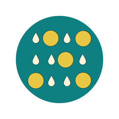 Fototapeta premium Vector illustration in flat design of rain with volcanic elements