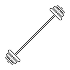 flat design single barbell icon vector illustration