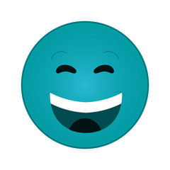 flat design smile emoticon icon vector illustration