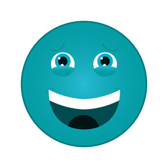 flat design laughing emoticon icon vector illustration