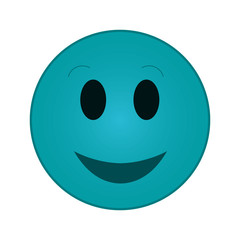 flat design smile emoticon icon vector illustration