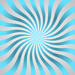 Blue gray rays poster. Popular ray star burst background television vintage. Dark-light abstract texture with sunburst, flare, beam. Retro sunbeam art design. Glow bright pattern. Vector Illustration