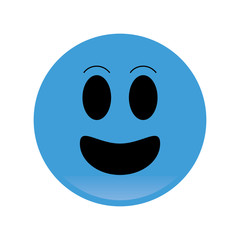 flat design smile emoticon icon vector illustration