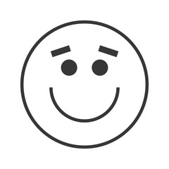 flat design smile emoticon icon vector illustration
