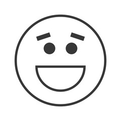 flat design smile emoticon icon vector illustration