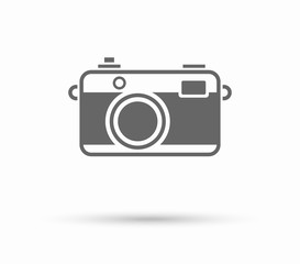 Flat camera pictogram icon isolated on white