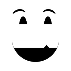 flat design smile emoticon icon vector illustration