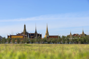 Fototapeta na wymiar Wat Phra Kaew View from Sanam Luang,Bangkok,Thailand