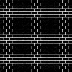 Brick wall black background. Vector art.
